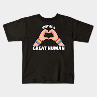 Lego Pride - Just Be A Great Human Kids T-Shirt